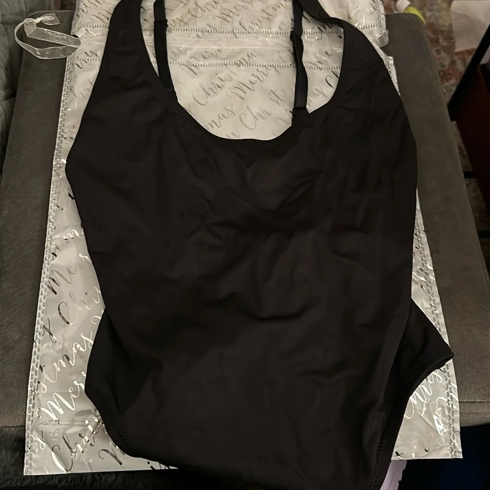 NWT- Skims. Recycled swim. Scoop neck‎ one piece. Onyx/Black.